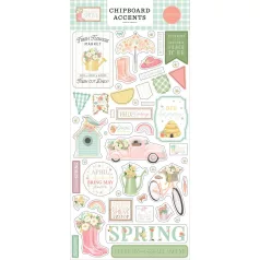   Carta Bella Chipboard Here Comes Spring 6"X12" Chipboard Accents (1 ív)