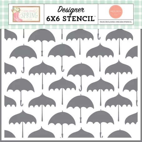 Carta Bella Stencil Here Comes Spring 6" (15 cm) Pick Your Umbrella Stencil (6 lap)