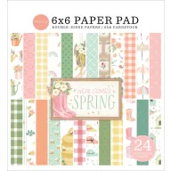   Carta Bella Scrapbook Papírkészlet Here Comes Spring 6" (15 cm) Paper Pack (24 lap)