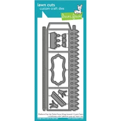   Lawn Fawn Vágósablon LF3372 - platform pop-up picket fence wrap around - Lawn Cuts (1 csomag)