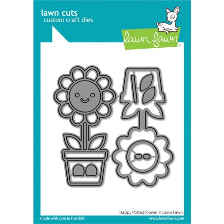 Lawn Fawn Vágósablon LF3381 - happy potted flower - Lawn Cuts (1 csomag)