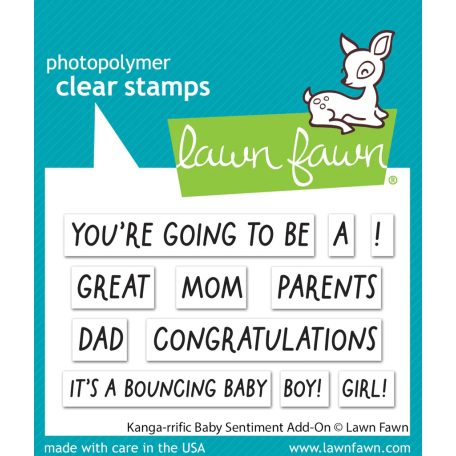 Lawn Fawn Szilikonbélyegző LF3348 - kanga-rrific baby sentiment add-on - Clear Stamps (1 csomag)