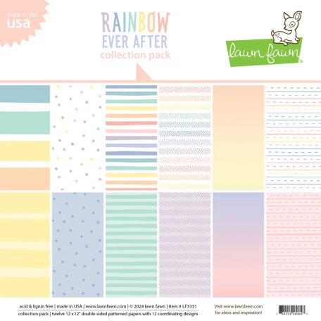 Papírkészlet 12" (30 cm), rainbow ever after / Lawn Fawn collection pack (1 csomag)