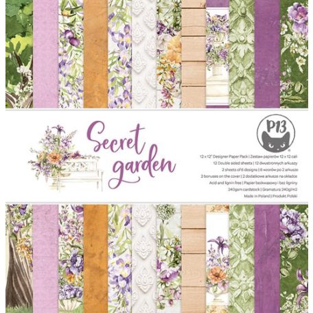 P13 Scrapbook papírkészlet Secret Garden 12" (30 cm) Paper Collection Set (12 ív)
