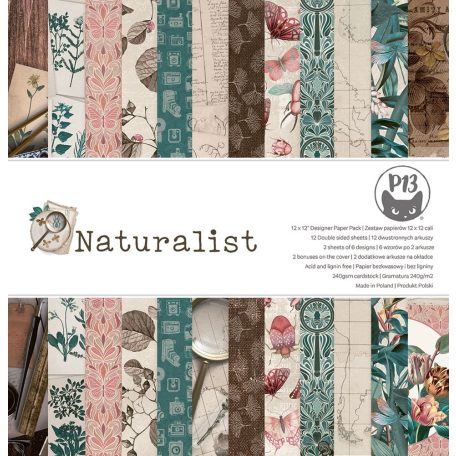 P13 Scrapbook papírkészlet Naturalist 12" (30 cm) Paper Collection Set (12 ív)