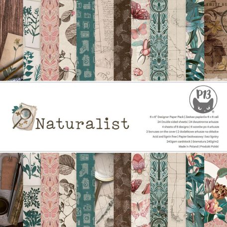 P13 Scrapbook papírkészlet Naturalist 6" (15 cm) Paper Collection Set (24 ív)