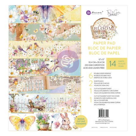 Prima Marketing In Full Bloom Scrapbook papírkészlet 12" (30 cm) Paper Pad (14 lap)