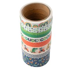   American Crafts Pebbles Cool Boy Dekorációs ragasztószalag Washi Tape (8 db)