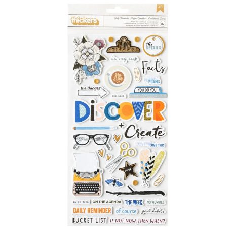 American Crafts Vicki Boutin Discover + Create Matrica Daily Reminder Thickers Phrase (1 csomag)
