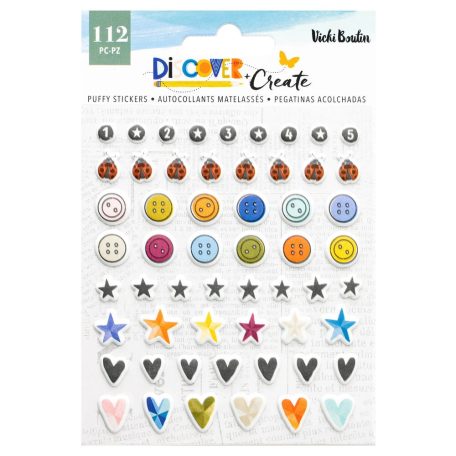 American Crafts Vicki Boutin Discover + Create Pufi matrica Sticker Puffy (1 csomag)