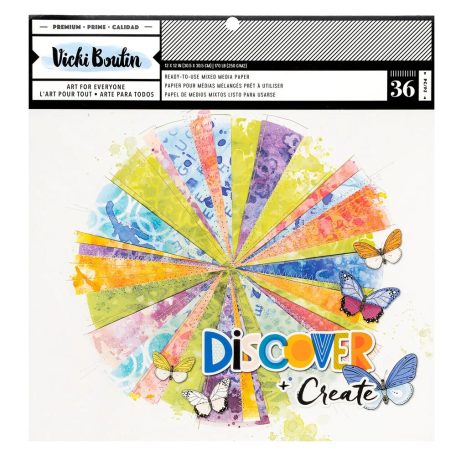 American Crafts Vicki Boutin Discover + Create Papírkészlet 12" (30 cm)  Ready-to-use Mixed Media Paper (36 lap)