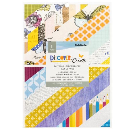 American Crafts Vicki Boutin Discover + Create Scrapbook papírkészlet 6"x8"  Paper Pad (36 lap)