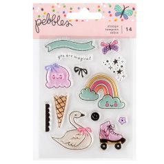   American Crafts Pebbles Cool Girl Szilikonbélyegző Clear Stamps (1 csomag)