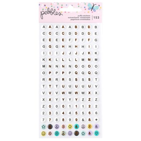 American Crafts Pebbles Cool Girl Pufi matrica  Stickers Puffy Alpha (1 csomag)