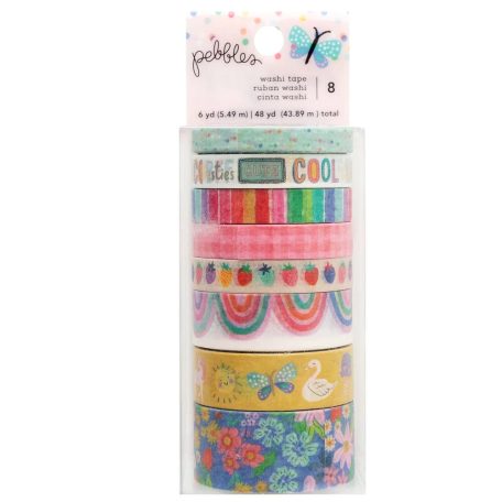 American Crafts Pebbles Cool Girl Dekorációs ragasztószalag Washi Tape (8 db)