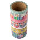 American Crafts Pebbles Cool Girl Dekorációs ragasztószalag Washi Tape (8 db)
