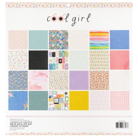 American Crafts Pebbles Cool Girl Scrapbook papírkészlet 12" (30 cm) Gold Foil Paper Pad (24 lap)