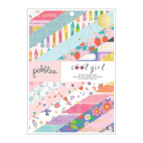 American Crafts Pebbles Cool Girl Scrapbook papírkészlet 6"x8" Gold Foil Paper Pad (36 lap)