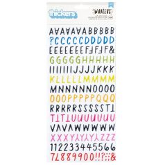   American Crafts Whatevs Matrica Glossy Puffy  Thickers Alpha (1 csomag)