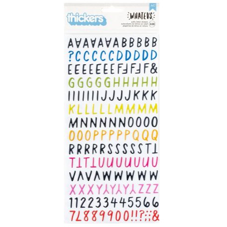 American Crafts Whatevs Matrica Glossy Puffy  Thickers Alpha (1 csomag)