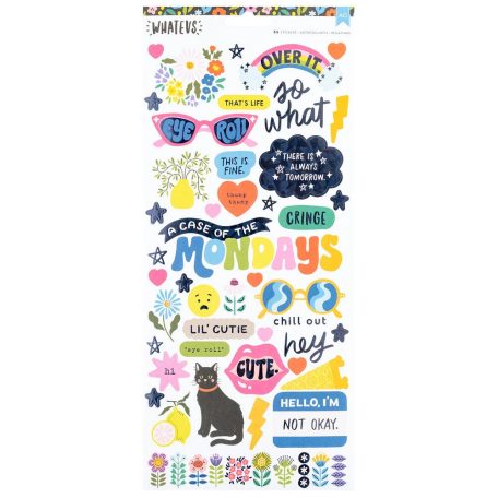 American Crafts Whatevs Matrica 6"x12"  Stickers Icons (1 csomag)
