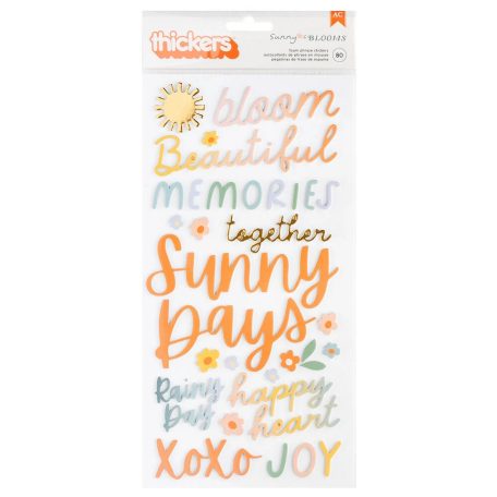 American Crafts Pebbles Sunny Bloom Matrica Gold Foil Thickers Phrase (1 csomag)