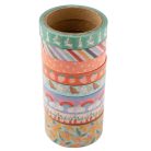 American Crafts Pebbles Sunny Bloom Dekorációs ragasztószalag Washi Tape (8 db)
