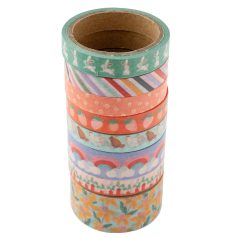   American Crafts Pebbles Sunny Bloom Dekorációs ragasztószalag Washi Tape (8 db)