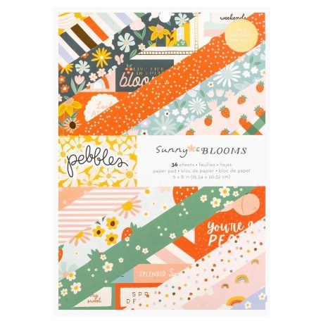 American Crafts Pebbles Sunny Bloom Scrapbook papírkészlet 6"x8"  Paper Pad (36 lap)