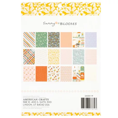 American Crafts Pebbles Sunny Bloom Scrapbook papírkészlet 6"x8"  Paper Pad (36 lap)