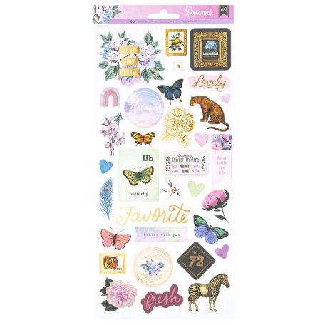 American Crafts Dreamer Matrica 6"x12"  Stickers Icons (1 csomag)