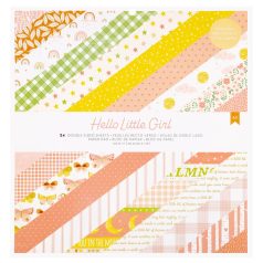   American Crafts Hello Little Girl Scrapbook papírkészlet 12" (30 cm)  Paper Pad (24 lap)