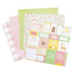   American Crafts Hello Little Girl Scrapbook papírkészlet 12" (30 cm)  Paper Pad (24 lap)