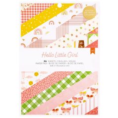   American Crafts Hello Little Girl Scrapbook papírkészlet 6"x8"  Paper Pad (36 lap)
