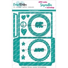   CarlijnDesign ATC Coin Circles + Envelope Vágósablon Cutting Dies (1 csomag)