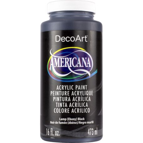 DecoArt Americana Lamp (Ebony) Black Akril festék - matt Acrylics (473 ml)