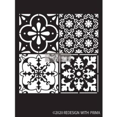   Re-Design with Prima Coastal Tile Stencil 9"X13.5" Decor Stencils (1 db)