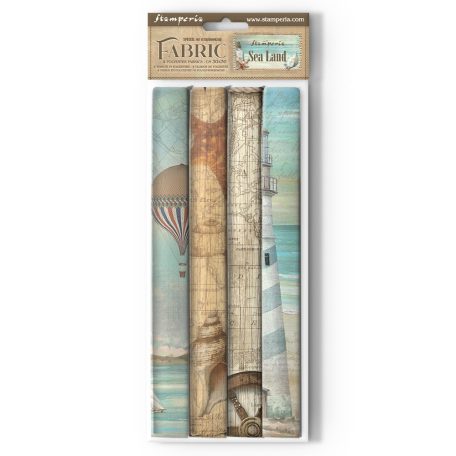 Stamperia Sea Land Textíl lapok 12" (30 cm)  Fabric Sheets (1 csomag)