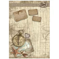 Stamperia Sea Land Rizspapír A4 Compass Rice Paper (1 ív)