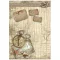 Stamperia Sea Land Rizspapír A4 Compass Rice Paper (1 ív)