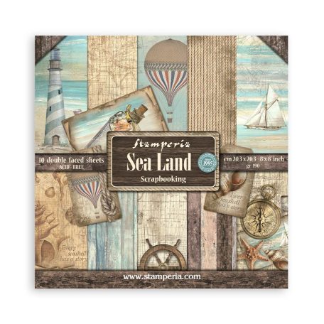 Stamperia Sea Land Papírkészlet 8" (20 cm)  Paper Pack (10 ív)