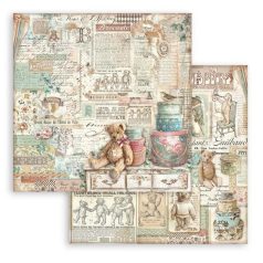   Stamperia Brocante Antiques Scrapbook papír 12" (30 cm) Teddy bear Paper Sheets (1 ív)