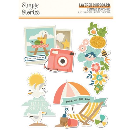 Simple Stories Summer Snapshots Chipboard Layered Chipboard 1 csomag