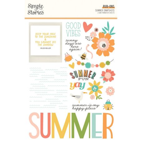 Simple Stories Summer Snapshots Matrica Rub-Ons 2 ív