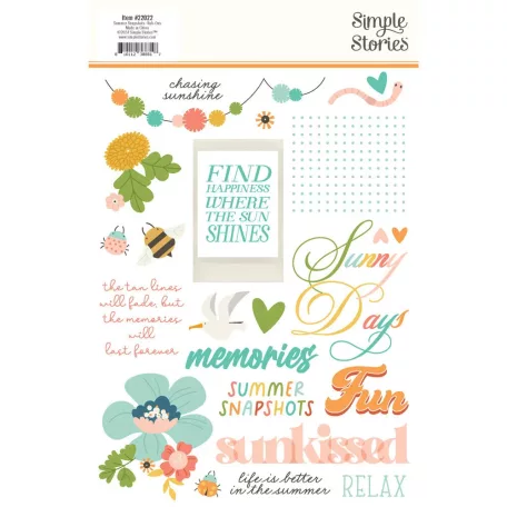 Simple Stories Summer Snapshots Matrica Rub-Ons 2 ív
