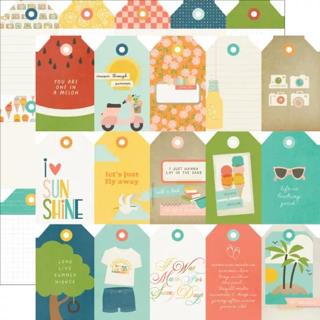 Simple Stories Summer Snapshots Scrapbook papírkészlet Collection Kit 12" (30 cm) 1 csomag