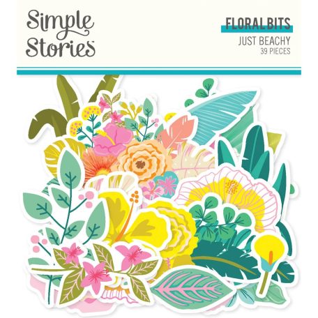 Simple Stories Just Beachy Kivágatok Floral Bits & Pieces 1 csomag