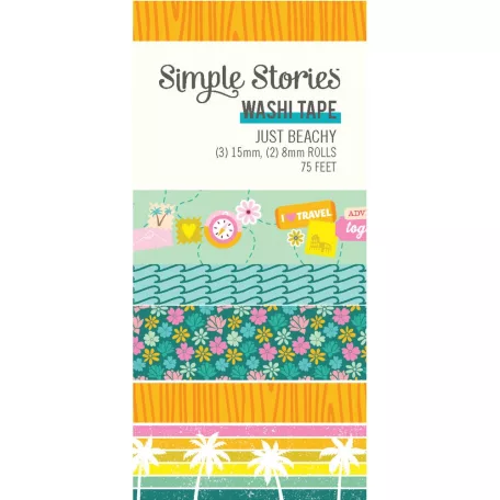 Simple Stories Just Beachy Dekorációs ragasztószalag Washi Tape 5 db