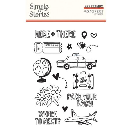 Simple Stories Pack Your Szilikonbélyegző Clear Stamps 1 csomag