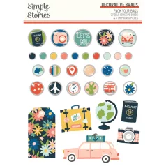   Simple Stories Pack Your Díszítőelem Decorative Brads 1 csomag